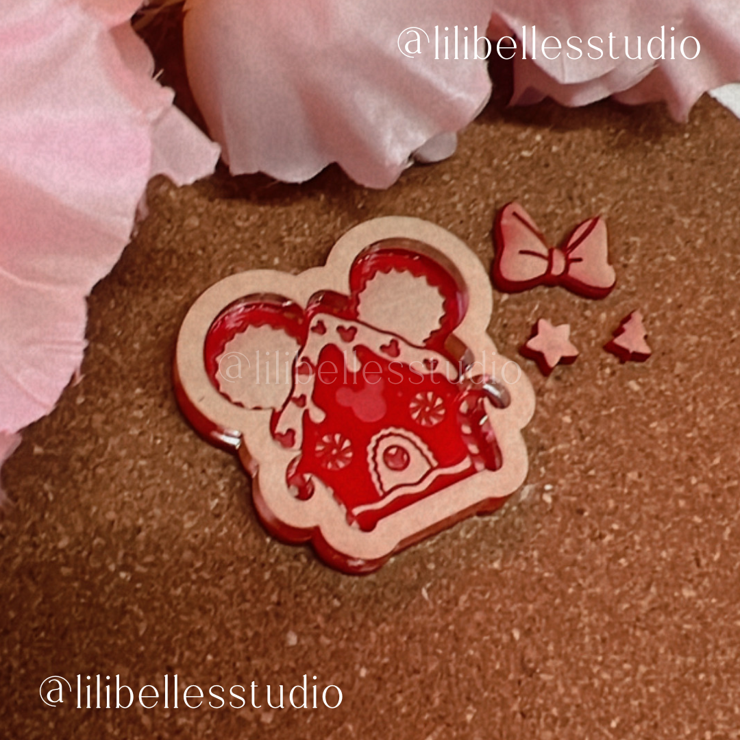 Mouse- Gingerbread house shaker + flat MOLD