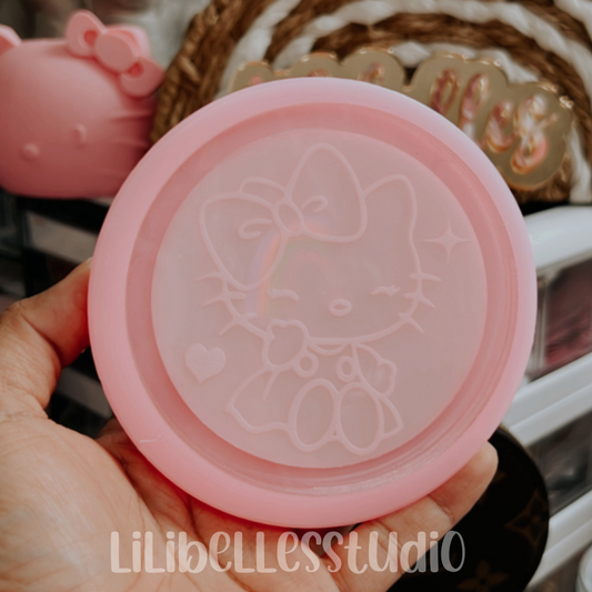 Blushing kitty lipped coaster MOLD