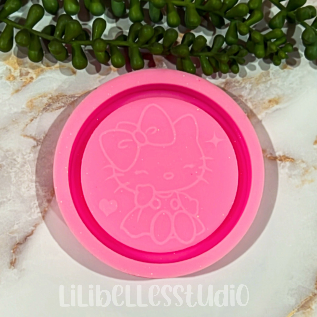 Blushing kitty lipped coaster MOLD