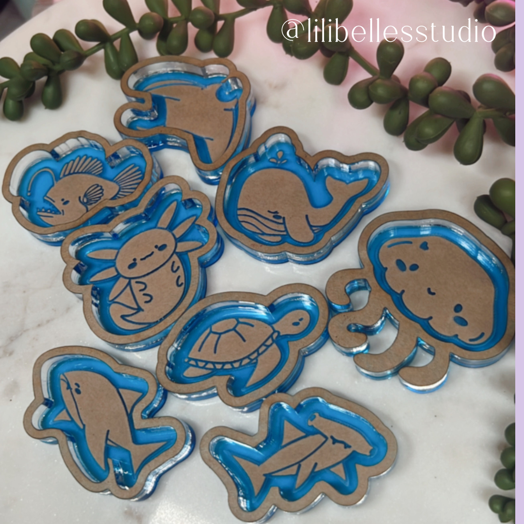 Kawaii Sea creatures shaker MOLDs