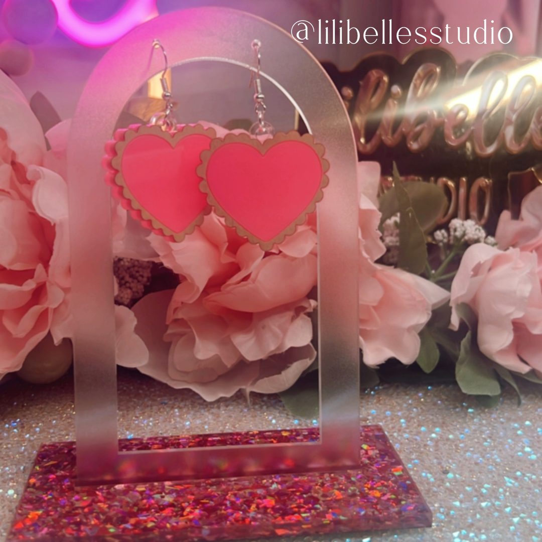 Ruffle heart earrings MOLD