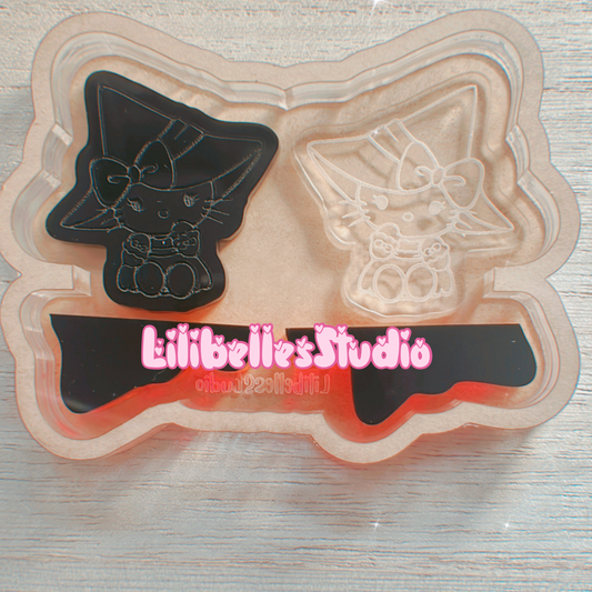 DESTASH BLANK Witchy Kitty Strawtopper