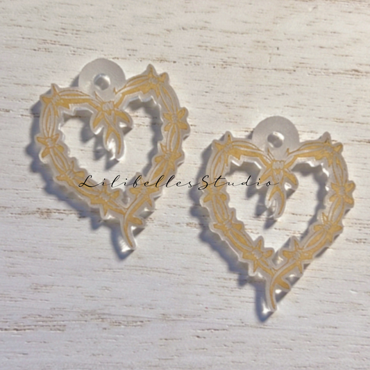 DESTASH BLANK Barbwire heart earrings