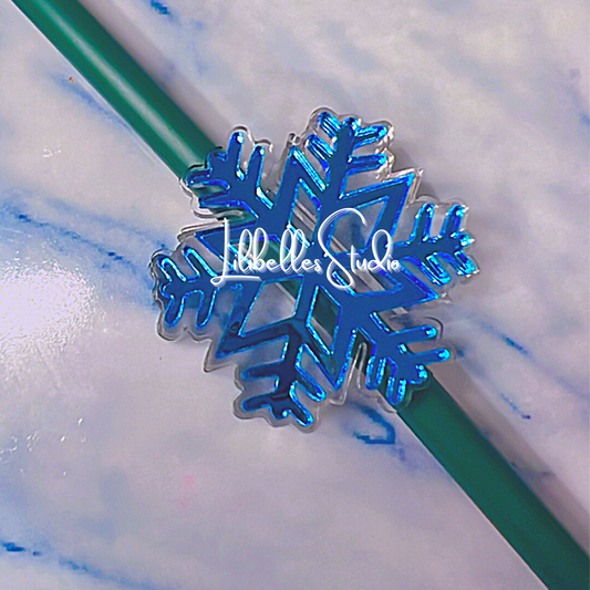 DESTASH BLANK Snowflake Strawtopper