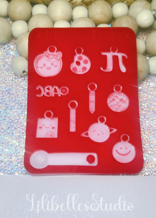 School theme charms MOLD