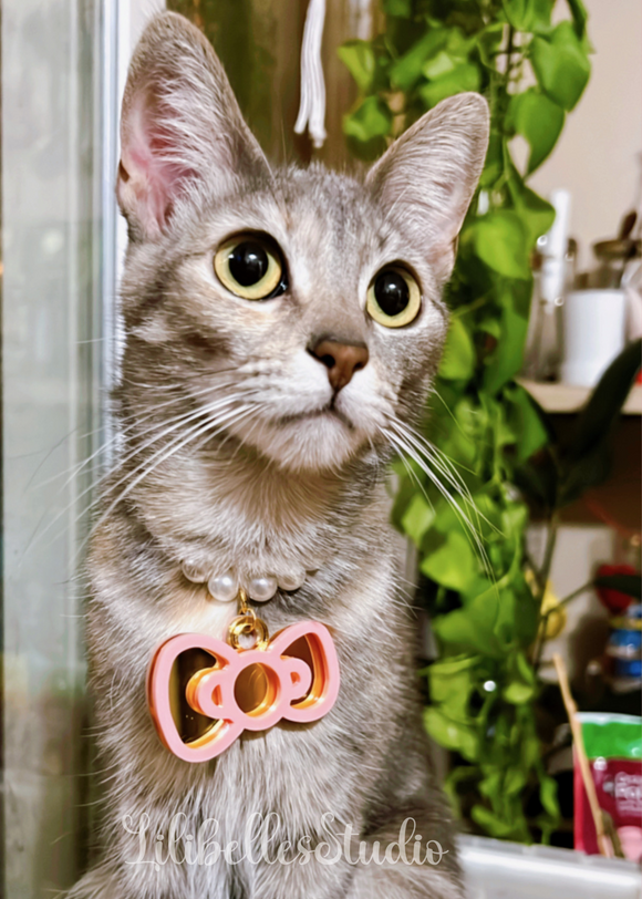CUSTOM Kitty bow tag