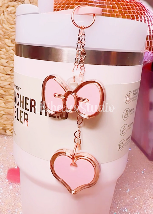 Rose gold Straw charm