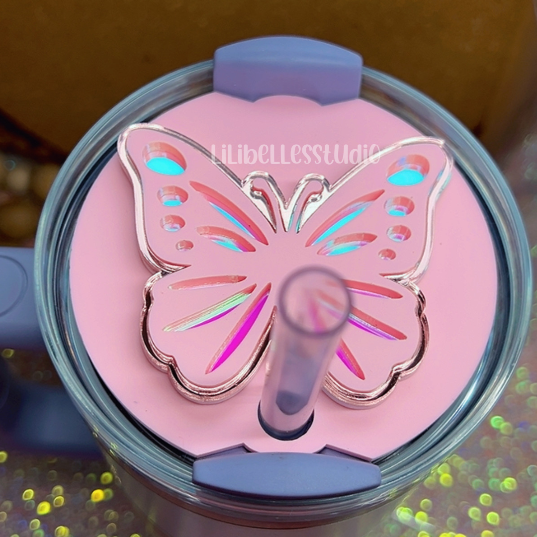 ACRYLIC butterfly tumbler topper