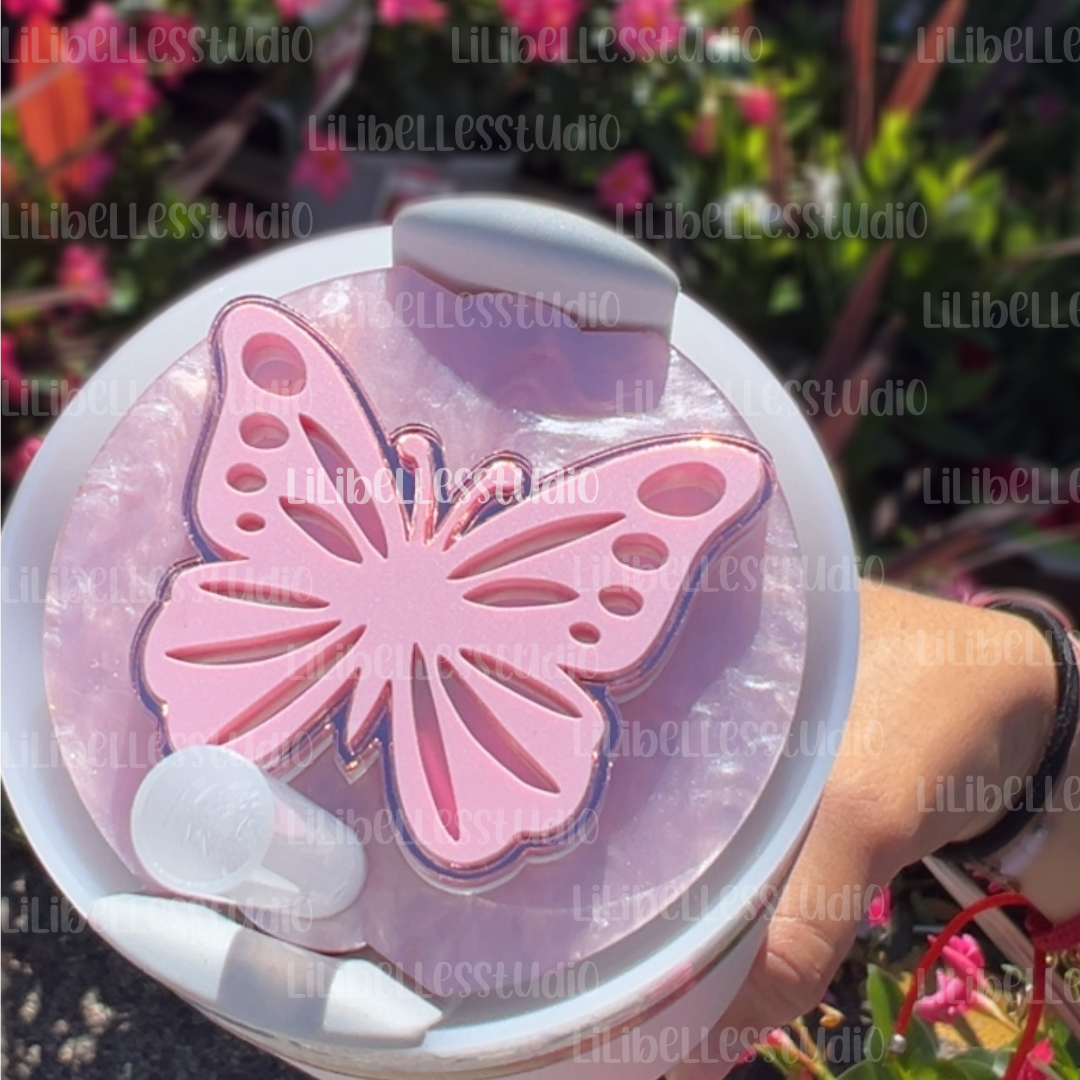 ACRYLIC butterfly tumbler topper