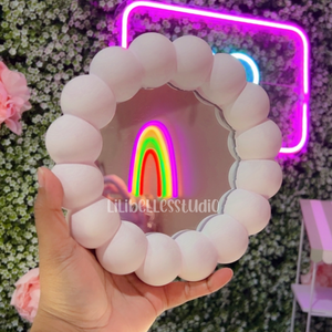 Lavender hue Bubble mirror tray