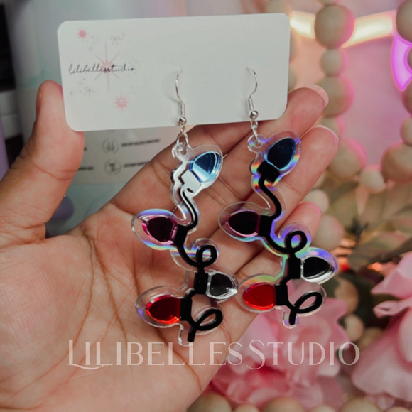 Christmas string lights earrings