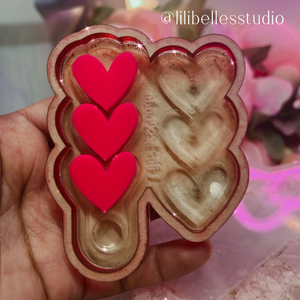 Hearts trio topper & charm MOLD