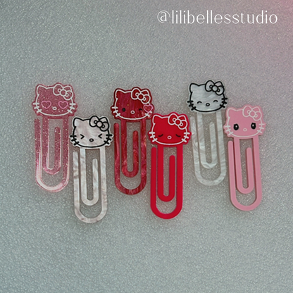 (Acrylic) kitty paper clips