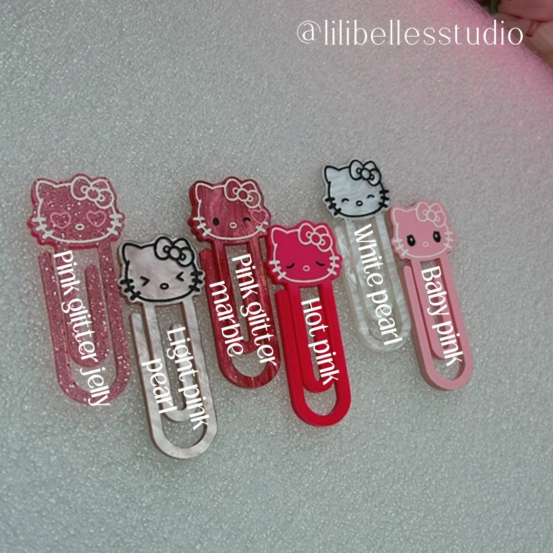 (Acrylic) kitty paper clips