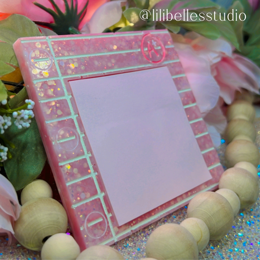 Pink- notepad holder (resin)