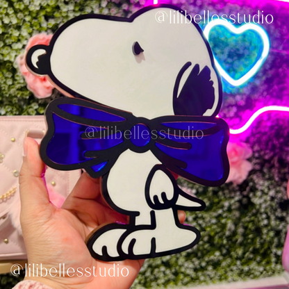 ACRYLIC pup with bow