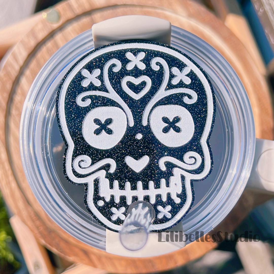 Sugar skull tumbler topper MOLD