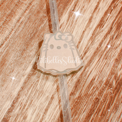 Ghost kitty straw topper MOLD