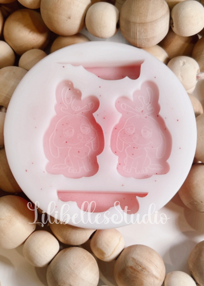 Cutie Xmas pup straw topper Mold