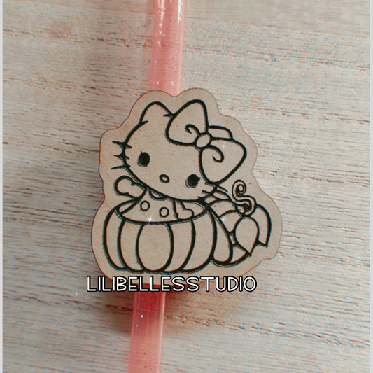 Kitty in a pumpkin straw topper mold