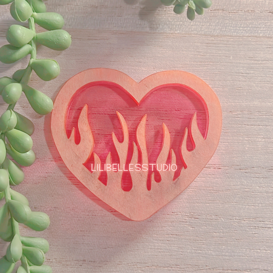 Flaming heart shaker mold