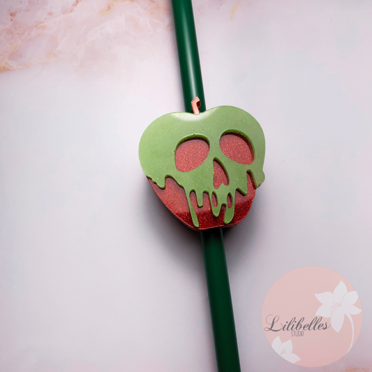 Glow in the dark drippy apple Straw topper