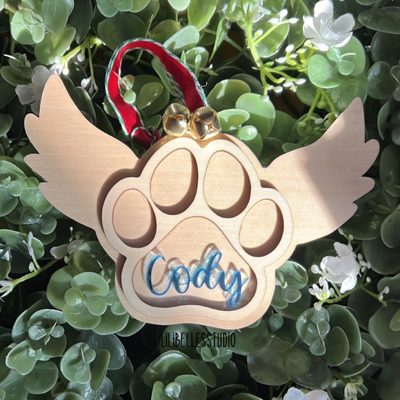 Personalized Angel pet ornament