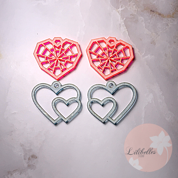 Hearts combo .1 earrings mold