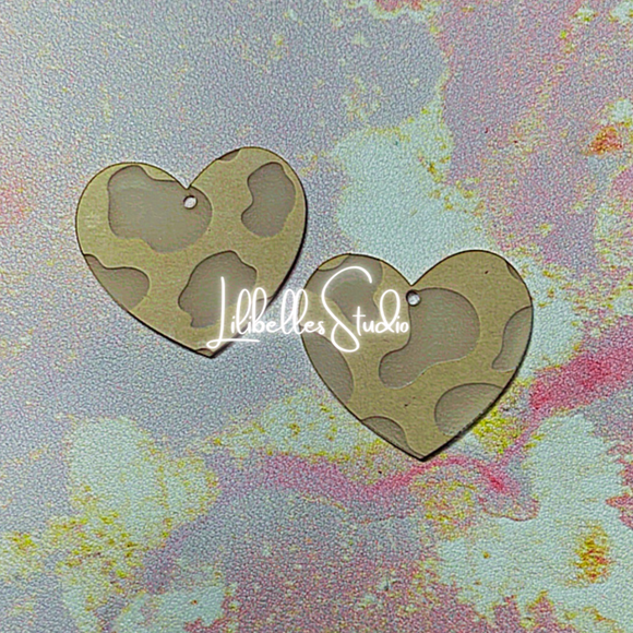 Cow Print Hearts Earrings Mold