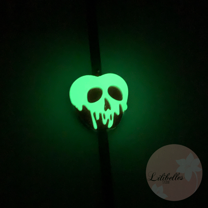 Glow in the dark drippy apple Straw topper