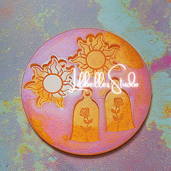 Sun & Rose Earrings Mold